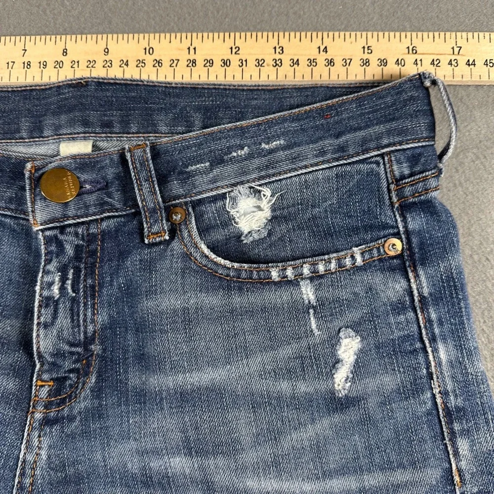 Banana Republic Distressed Skinny Jeans Mens 28 Medium Wash Blue Denim Frayed